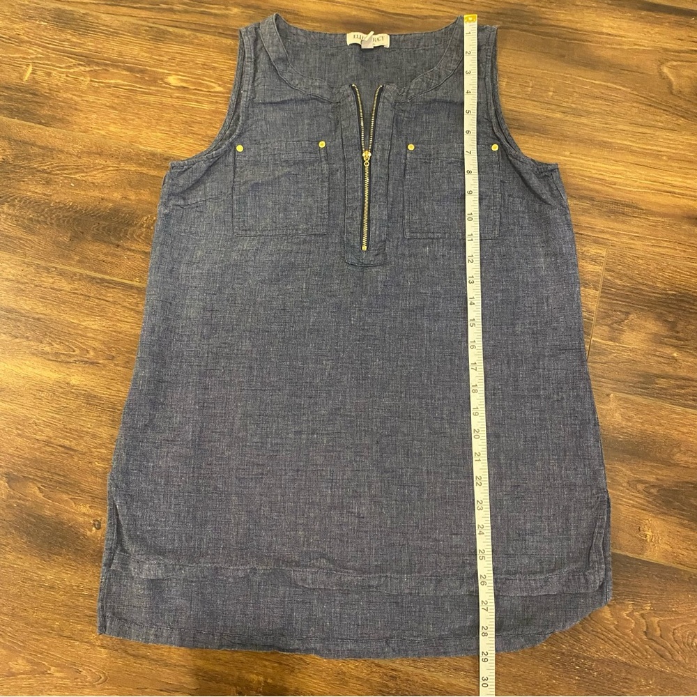 Ellen Tracy Linen blend sleeveless top - Picture 11 of 13